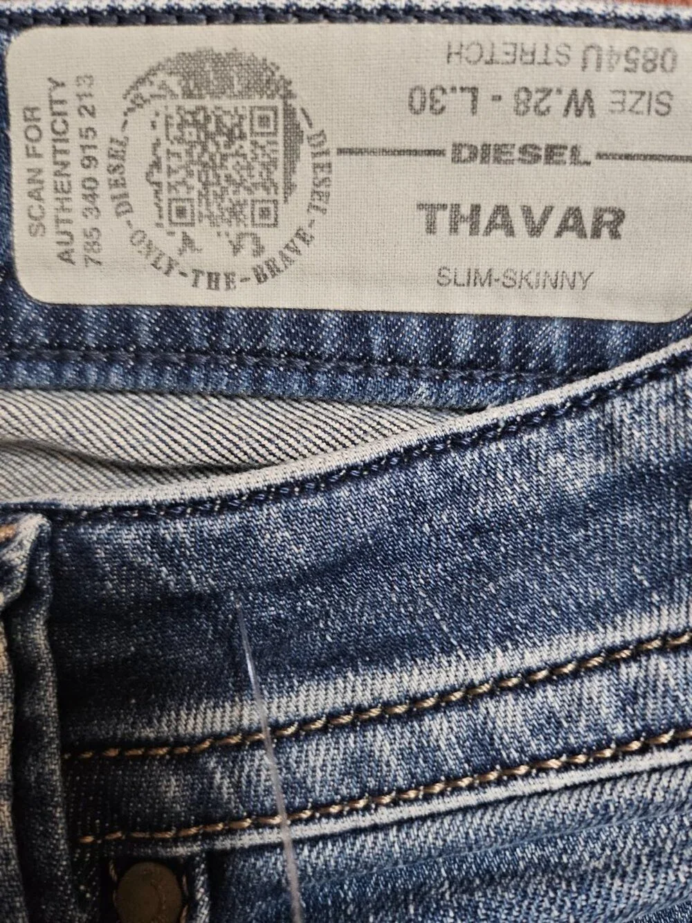 Diesel Industry Denim Division Distressed Slim Jeans Mens 28 Blue Medium Wash